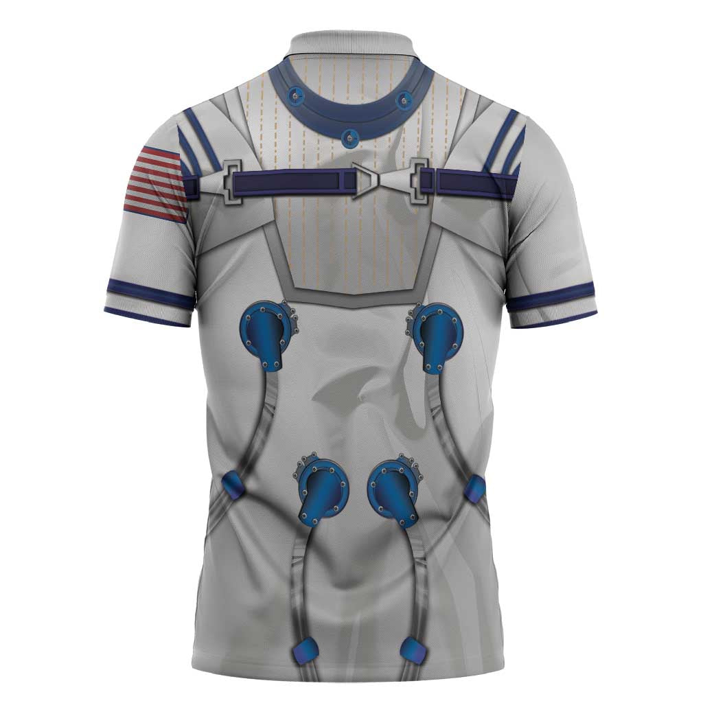 Personalized Astronaut Zipper Polo Shirt Space Diving Suit - Wonder Print Shop