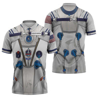 Personalized Astronaut Zipper Polo Shirt Space Diving Suit - Wonder Print Shop