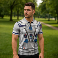 Personalized Astronaut Zipper Polo Shirt Space Diving Suit - Wonder Print Shop
