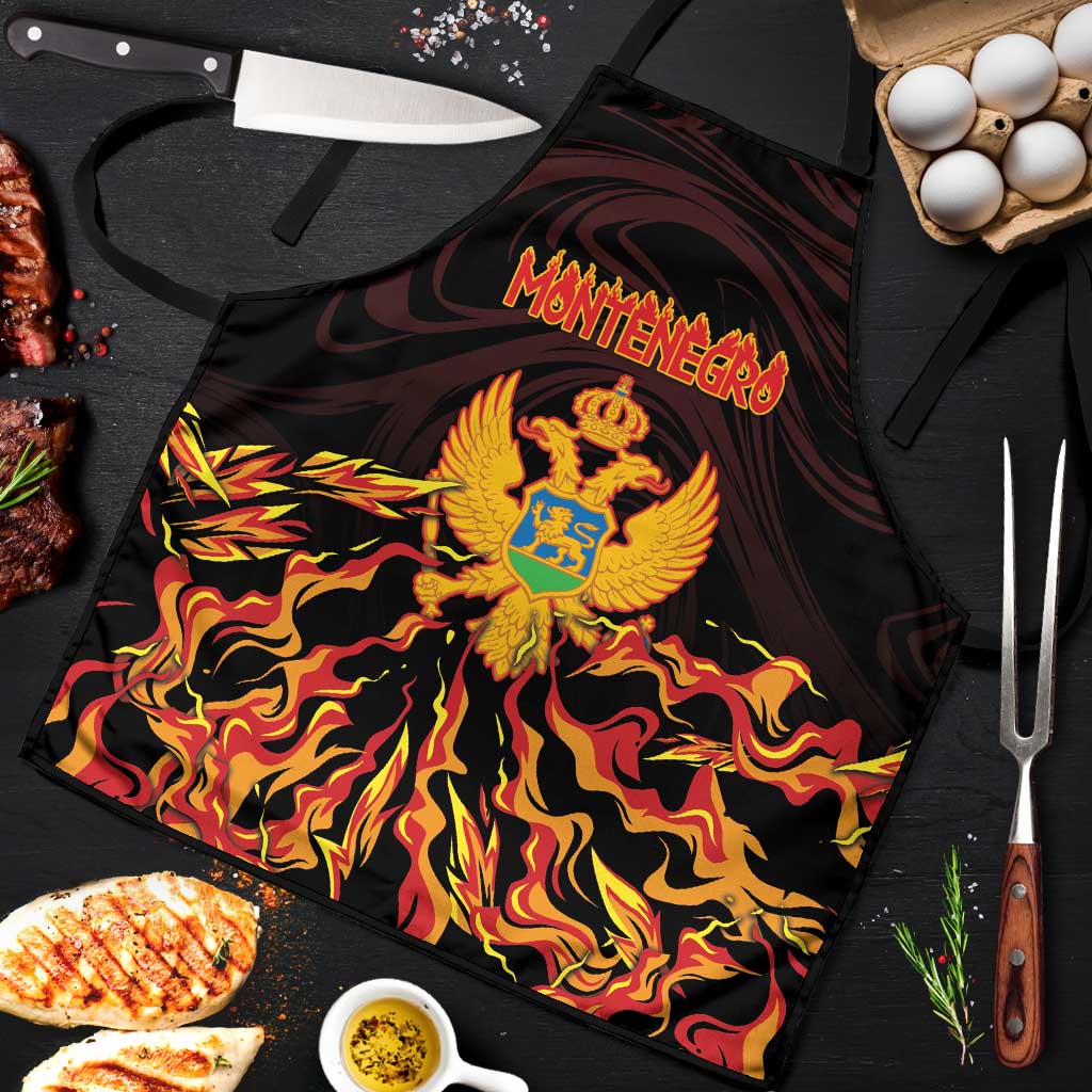 Montenegro Apron Coat Of Arms Fire Style - Wonder Print Shop