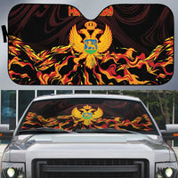 Montenegro Auto Sun Shade Coat Of Arms Fire Style - Wonder Print Shop