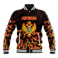 Personalized Montenegro Baseball Jacket Coat Of Arms Fire Style - Wonder Print Shop