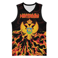Personalized Montenegro Basketball Jersey Coat Of Arms Fire Style - Wonder Print Shop