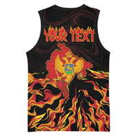 Personalized Montenegro Basketball Jersey Coat Of Arms Fire Style - Wonder Print Shop