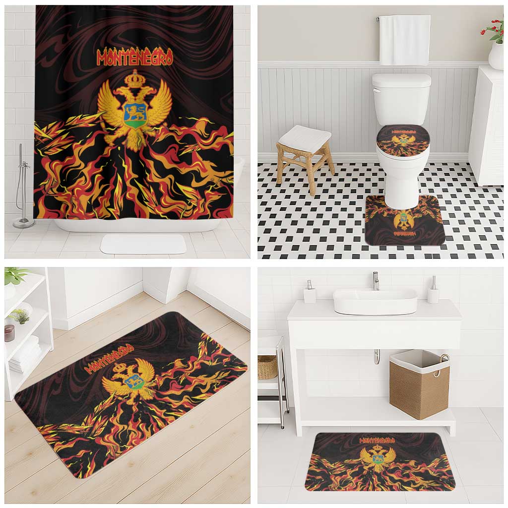Montenegro Bathroom Set Coat Of Arms Fire Style - Wonder Print Shop