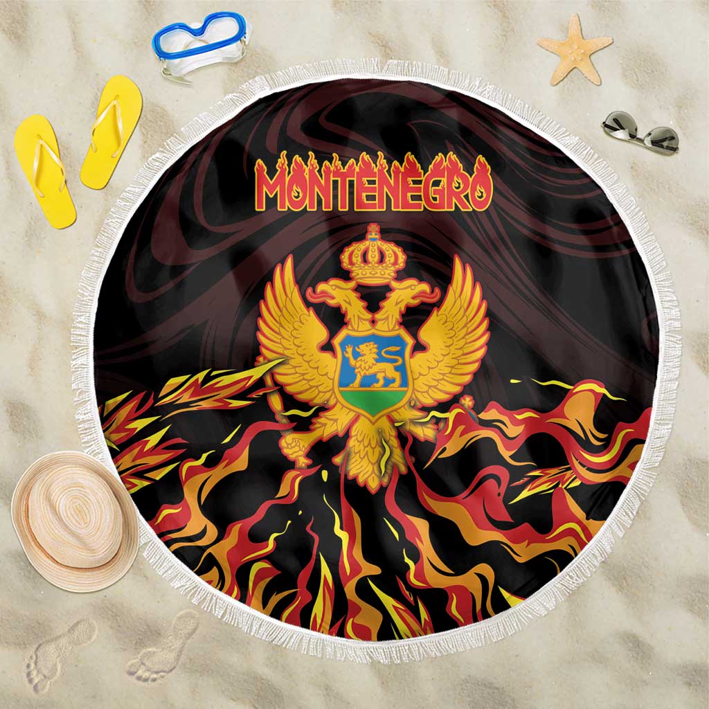 Montenegro Beach Blanket Coat Of Arms Fire Style - Wonder Print Shop