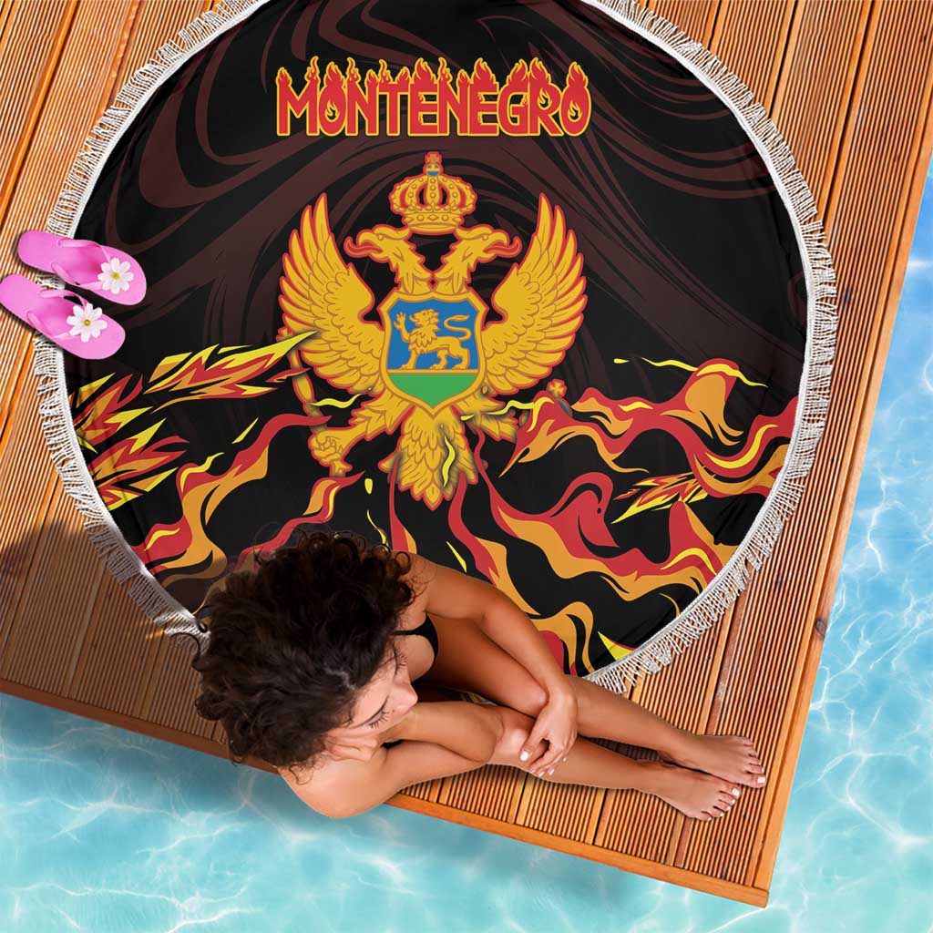 Montenegro Beach Blanket Coat Of Arms Fire Style - Wonder Print Shop