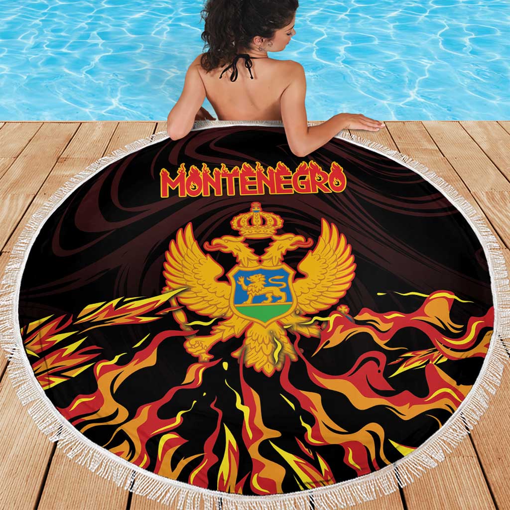 Montenegro Beach Blanket Coat Of Arms Fire Style - Wonder Print Shop