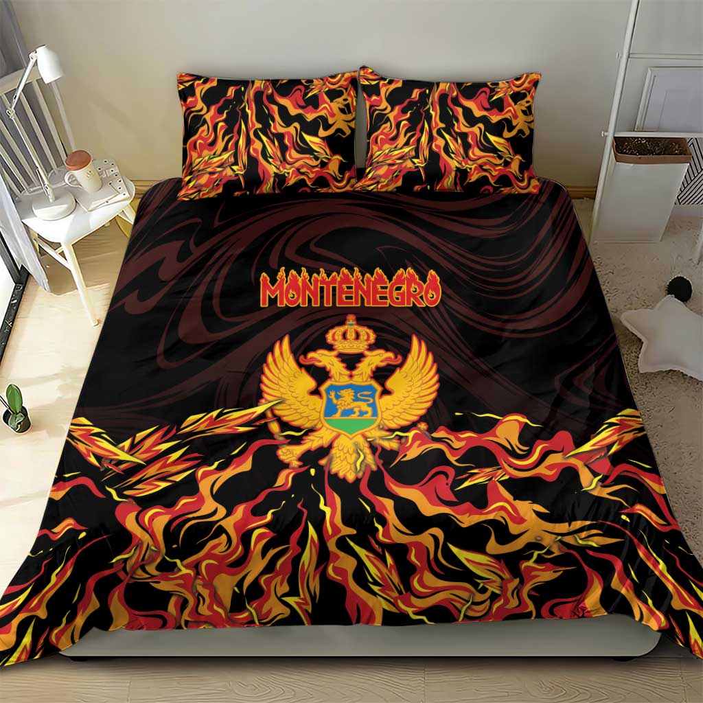 Montenegro Bedding Set Coat Of Arms Fire Style - Wonder Print Shop