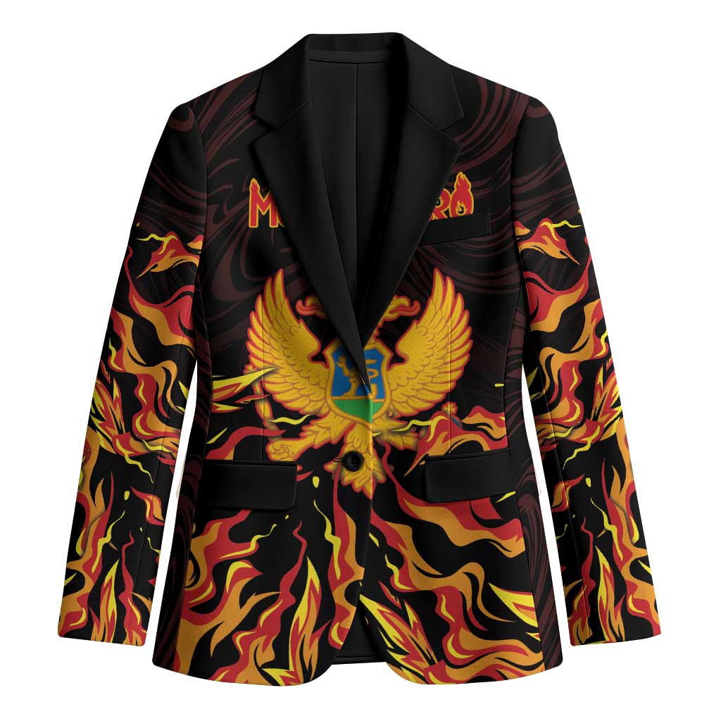 Personalized Montenegro Blazer Coat Of Arms Fire Style - Wonder Print Shop