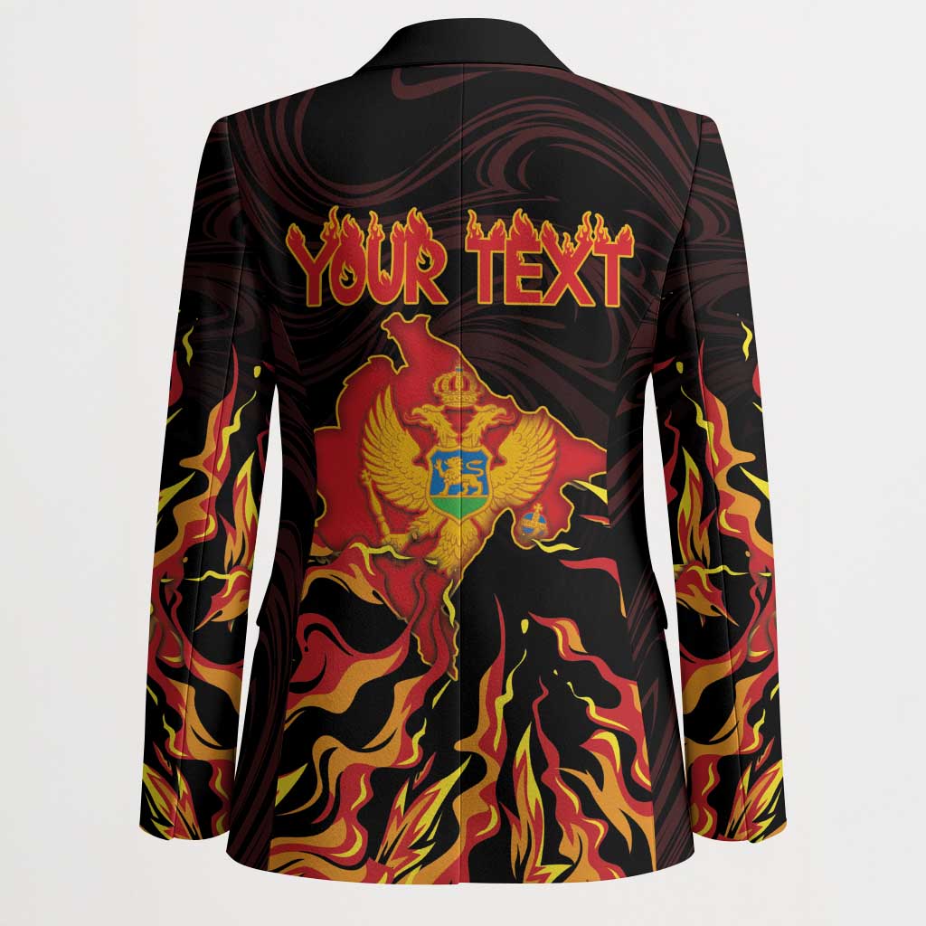 Personalized Montenegro Blazer Coat Of Arms Fire Style - Wonder Print Shop