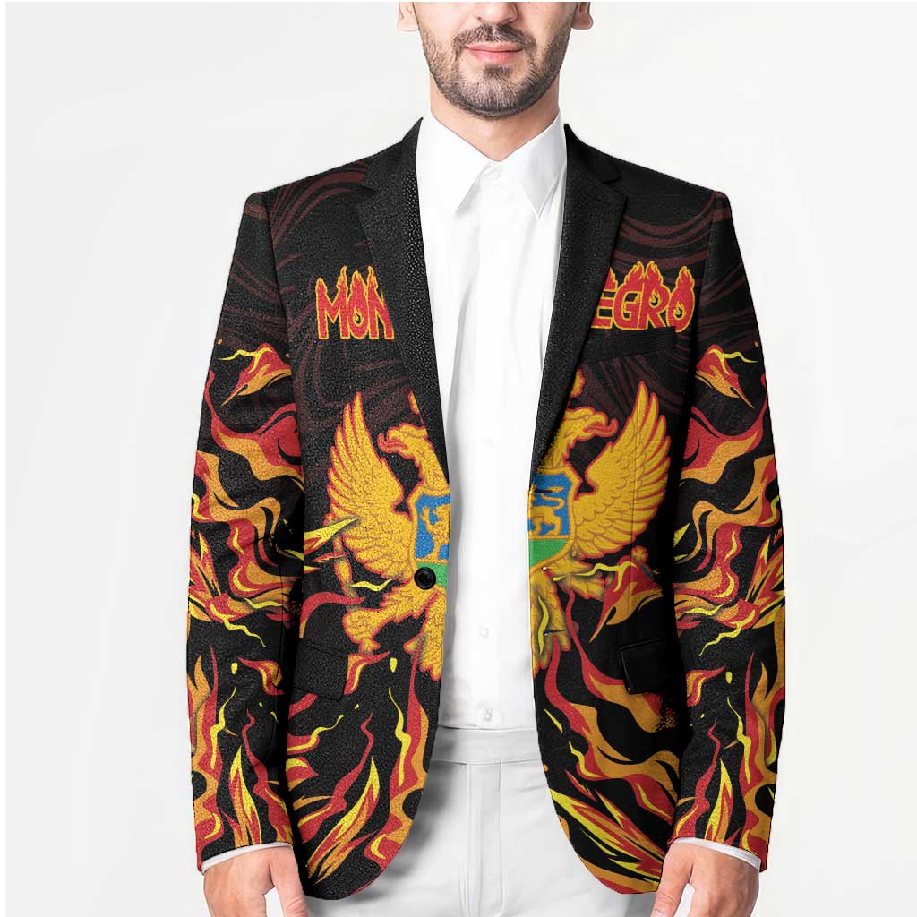 Personalized Montenegro Blazer Coat Of Arms Fire Style - Wonder Print Shop