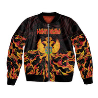 Personalized Montenegro Bomber Jacket Coat Of Arms Fire Style - Wonder Print Shop