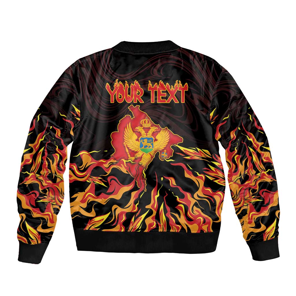 Personalized Montenegro Bomber Jacket Coat Of Arms Fire Style - Wonder Print Shop