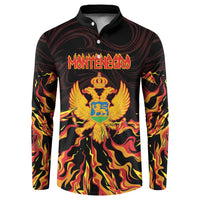 Personalized Montenegro Button Sweatshirt Coat Of Arms Fire Style - Wonder Print Shop