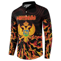 Personalized Montenegro Button Sweatshirt Coat Of Arms Fire Style - Wonder Print Shop
