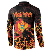 Personalized Montenegro Button Sweatshirt Coat Of Arms Fire Style - Wonder Print Shop