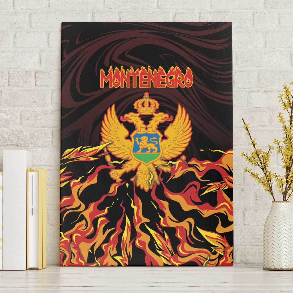 Montenegro Canvas Wall Art Coat Of Arms Fire Style - Wonder Print Shop
