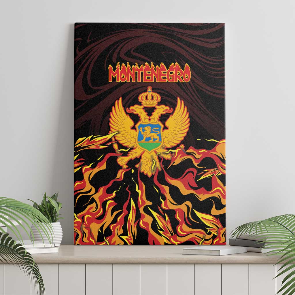 Montenegro Canvas Wall Art Coat Of Arms Fire Style - Wonder Print Shop