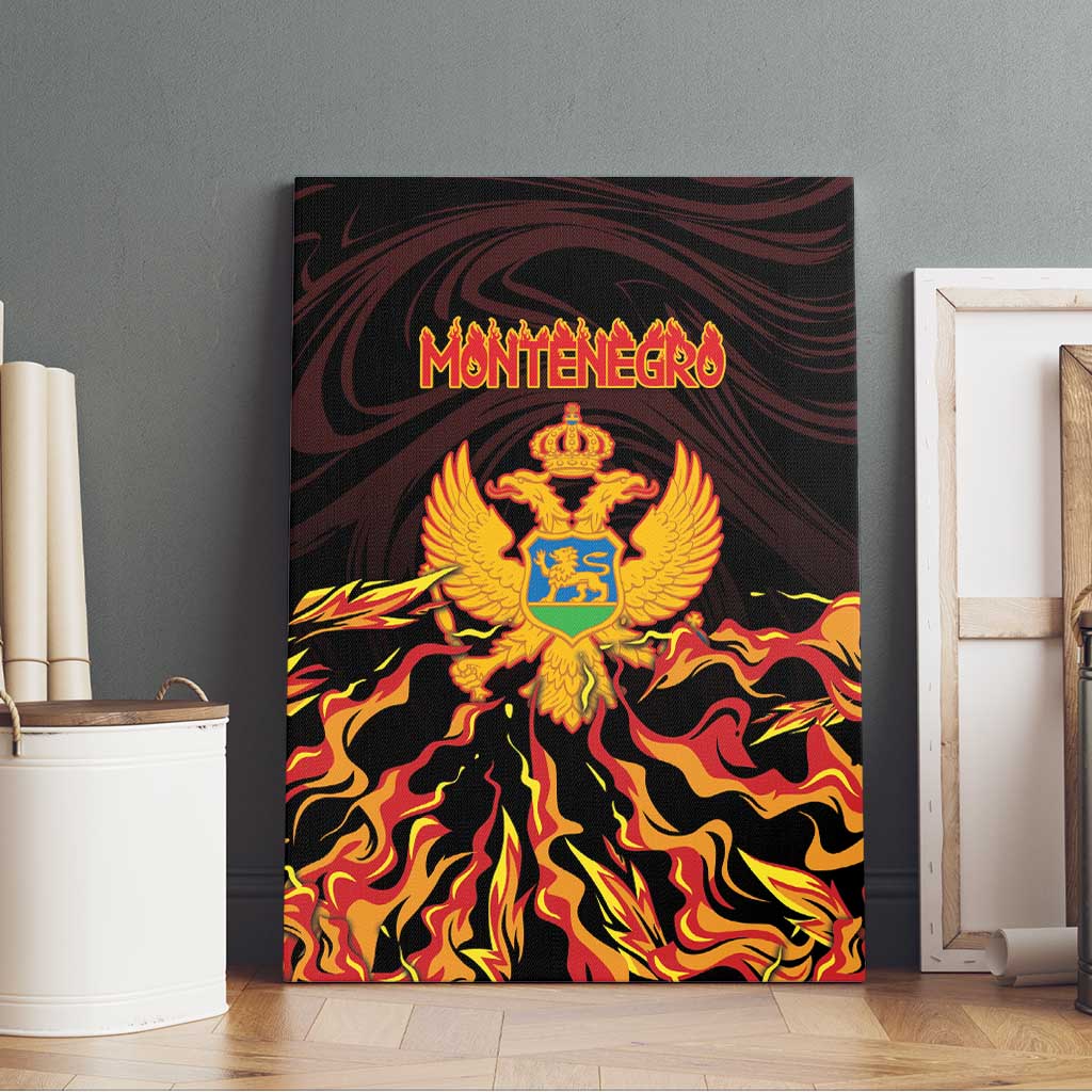 Montenegro Canvas Wall Art Coat Of Arms Fire Style - Wonder Print Shop
