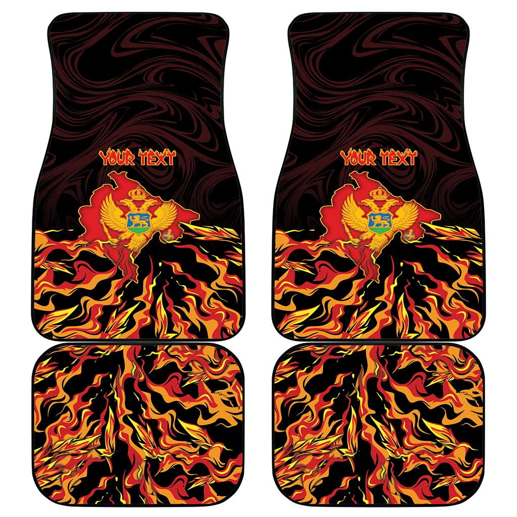 Montenegro Car Mats Coat Of Arms Fire Style - Wonder Print Shop