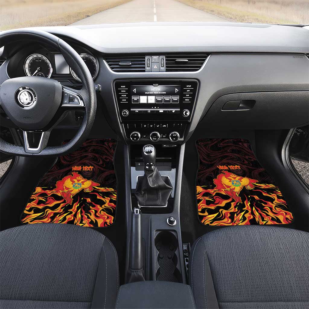 Montenegro Car Mats Coat Of Arms Fire Style - Wonder Print Shop