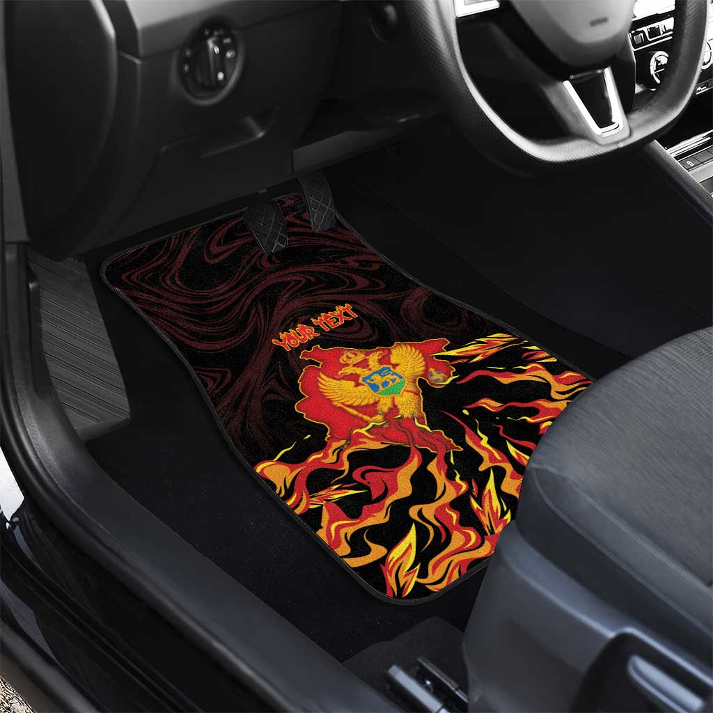 Montenegro Car Mats Coat Of Arms Fire Style - Wonder Print Shop