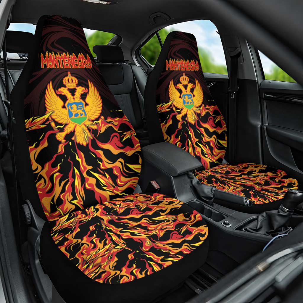Montenegro Car Seat Cover Coat Of Arms Fire Style - Wonder Print Shop