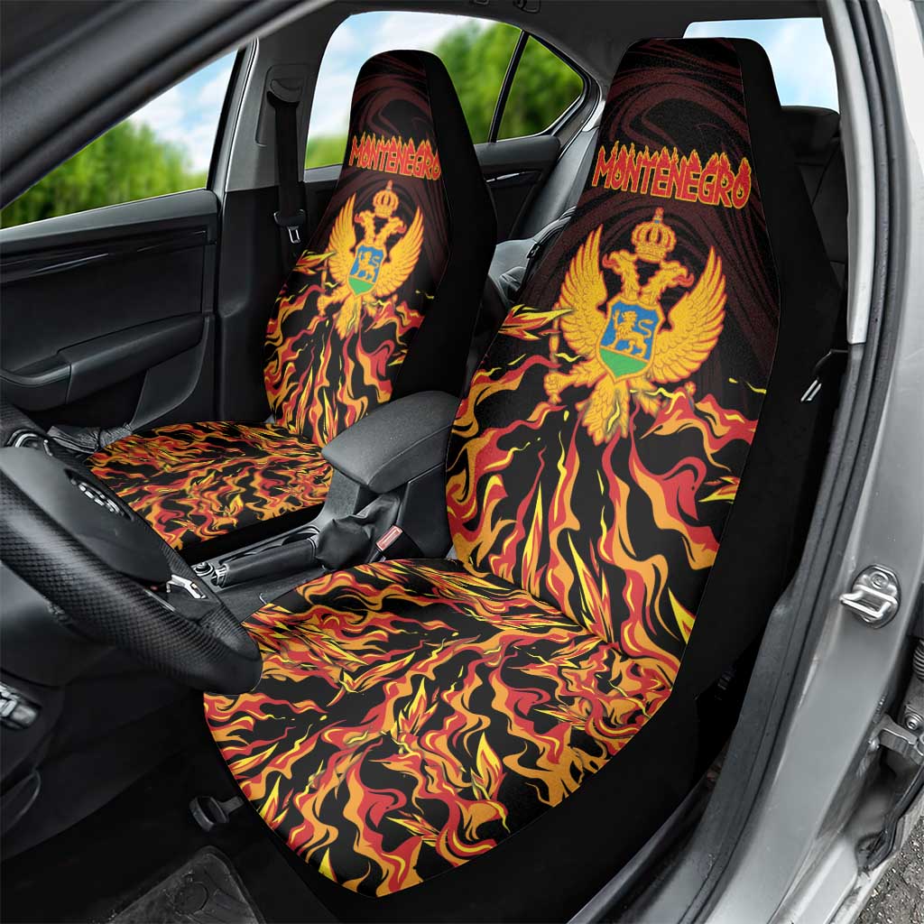Montenegro Car Seat Cover Coat Of Arms Fire Style - Wonder Print Shop