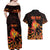Personalized Montenegro Couples Matching Off Shoulder Maxi Dress and Hawaiian Shirt Coat Of Arms Fire Style - Wonder Print Shop