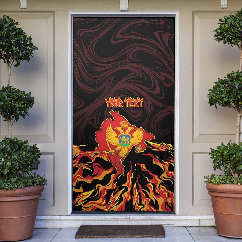 Montenegro Door Cover Coat Of Arms Fire Style - Wonder Print Shop