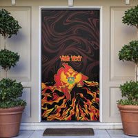 Montenegro Door Cover Coat Of Arms Fire Style - Wonder Print Shop