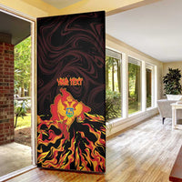 Montenegro Door Cover Coat Of Arms Fire Style - Wonder Print Shop