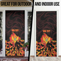 Montenegro Door Cover Coat Of Arms Fire Style - Wonder Print Shop