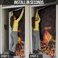 Montenegro Door Cover Coat Of Arms Fire Style - Wonder Print Shop