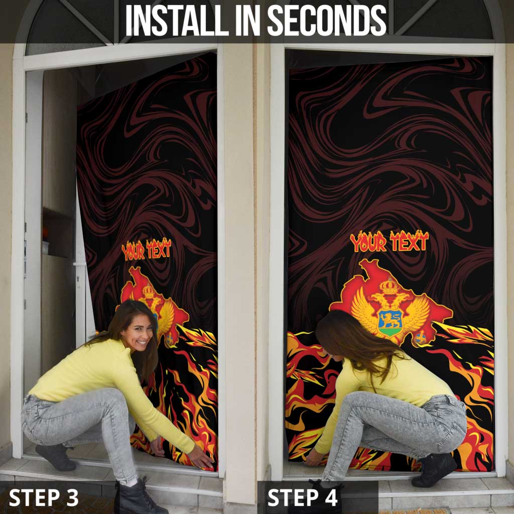 Montenegro Door Cover Coat Of Arms Fire Style - Wonder Print Shop