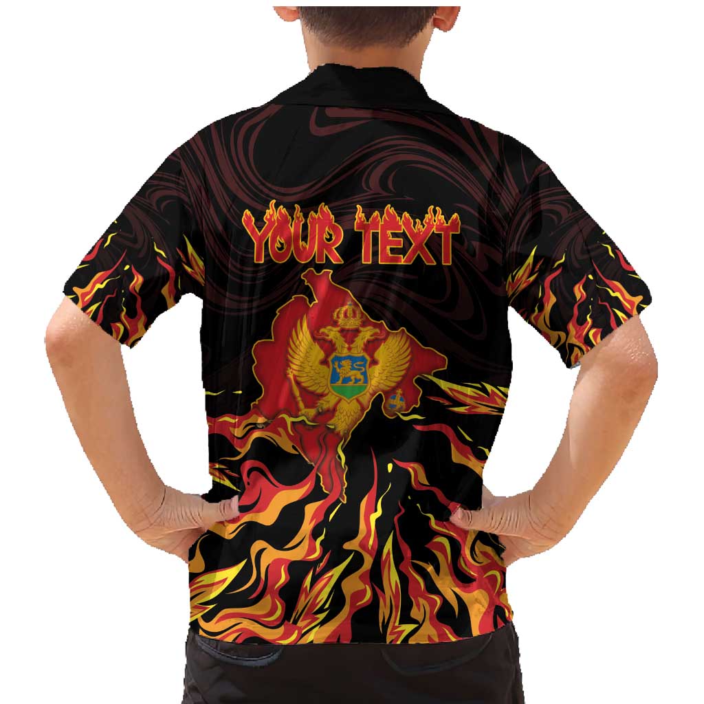 Personalized Montenegro Family Matching Mermaid Dress and Hawaiian Shirt Coat Of Arms Fire Style - Wonder Print Shop