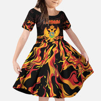 Personalized Montenegro Family Matching Mermaid Dress and Hawaiian Shirt Coat Of Arms Fire Style - Wonder Print Shop