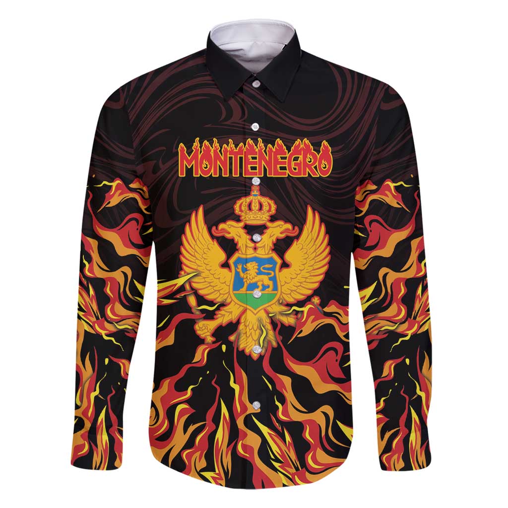 Personalized Montenegro Family Matching Mermaid Dress and Hawaiian Shirt Coat Of Arms Fire Style - Wonder Print Shop