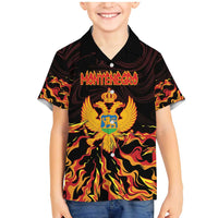 Personalized Montenegro Family Matching Mermaid Dress and Hawaiian Shirt Coat Of Arms Fire Style - Wonder Print Shop