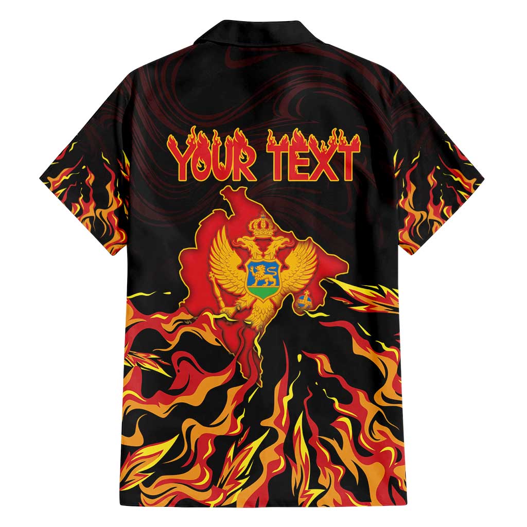 Personalized Montenegro Family Matching Puletasi and Hawaiian Shirt Coat Of Arms Fire Style - Wonder Print Shop