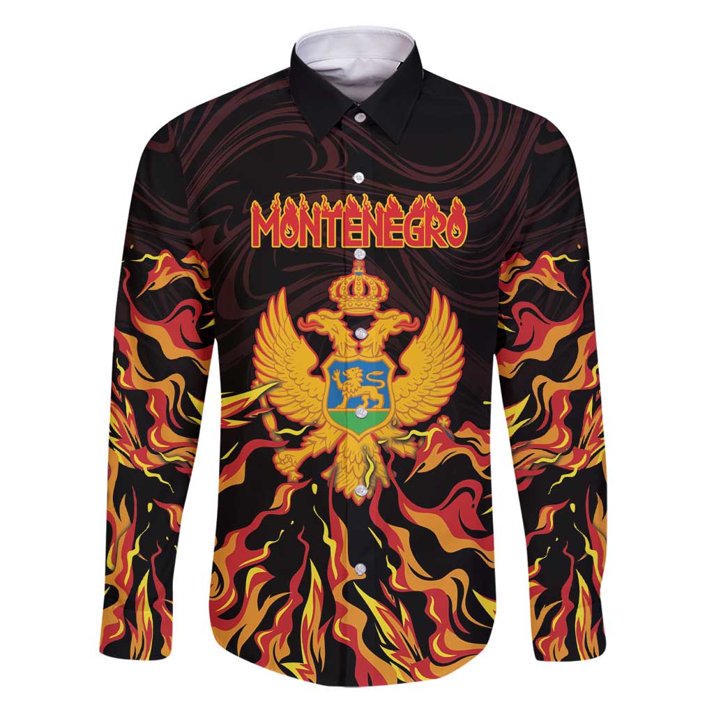 Personalized Montenegro Family Matching Puletasi and Hawaiian Shirt Coat Of Arms Fire Style - Wonder Print Shop