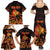 Personalized Montenegro Family Matching Summer Maxi Dress and Hawaiian Shirt Coat Of Arms Fire Style - Wonder Print Shop