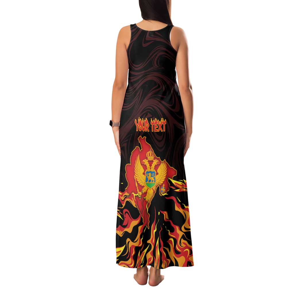 Personalized Montenegro Family Matching Tank Maxi Dress and Hawaiian Shirt Coat Of Arms Fire Style - Wonder Print Shop