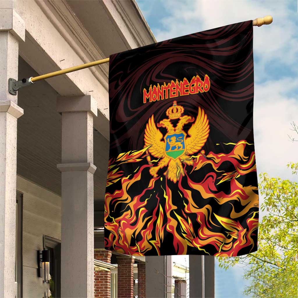Montenegro Garden Flag Coat Of Arms Fire Style - Wonder Print Shop