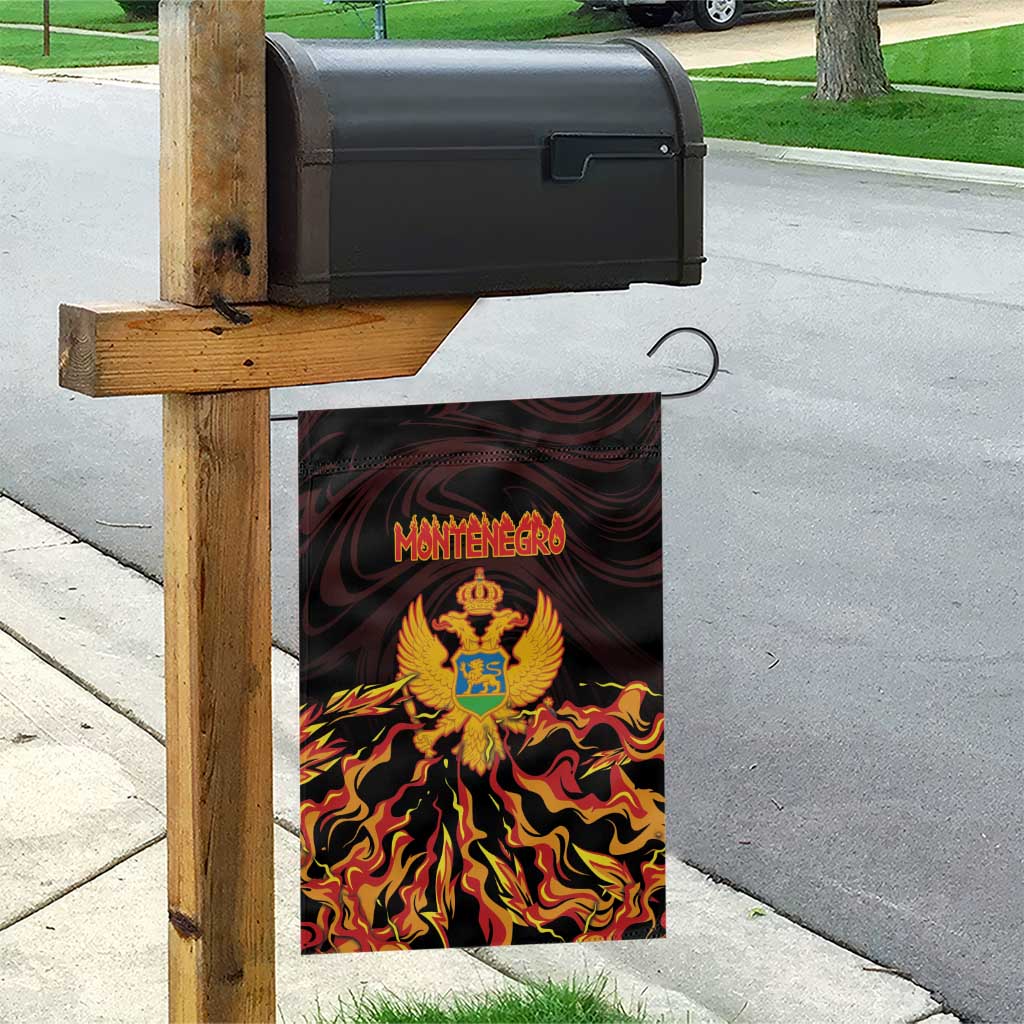 Montenegro Garden Flag Coat Of Arms Fire Style - Wonder Print Shop