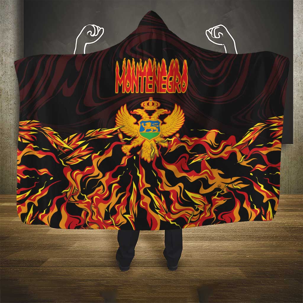 Montenegro Hooded Blanket Coat Of Arms Fire Style - Wonder Print Shop