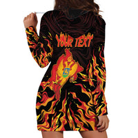 Personalized Montenegro Hoodie Dress Coat Of Arms Fire Style - Wonder Print Shop