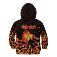 Personalized Montenegro Kid Hoodie Coat Of Arms Fire Style - Wonder Print Shop