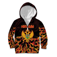 Personalized Montenegro Kid Hoodie Coat Of Arms Fire Style - Wonder Print Shop